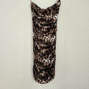 Velvet strapless Leopard mini dress size M New
